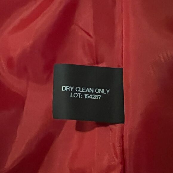 Anne Klein Womens Double-Breasted Peacoat Wool Blend Lychee Red Small NWT - Picture 8 of 9